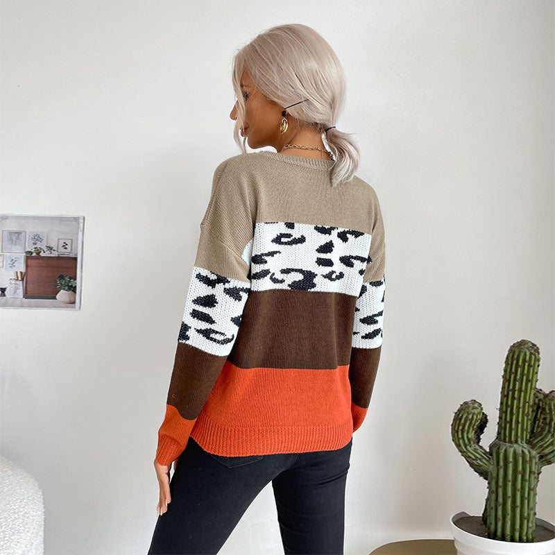 Leopard Print Casual Jacket: Chic Autumn & Winter Long-Sleeved Sweater