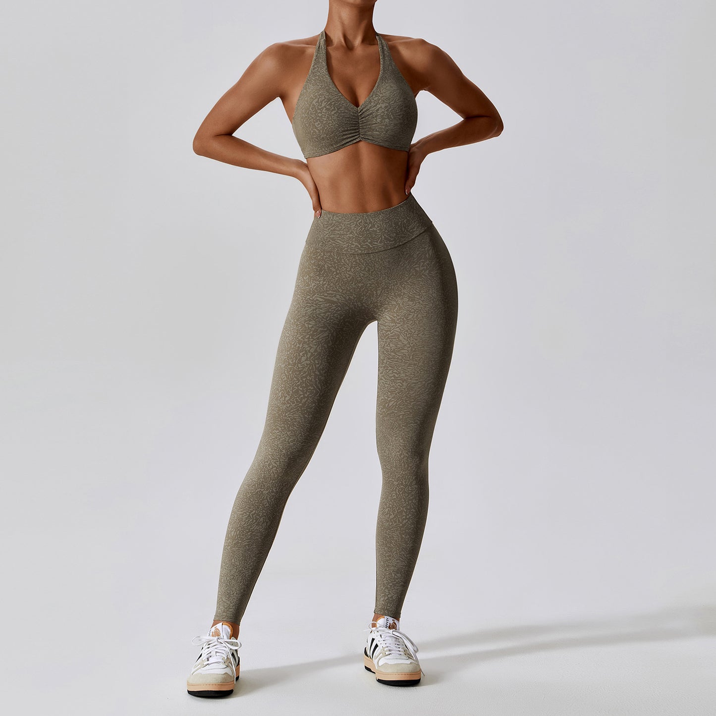 Summer Printed Nude Yoga Suit Floral Quick Dry Running Fitness Yoga Suit Female