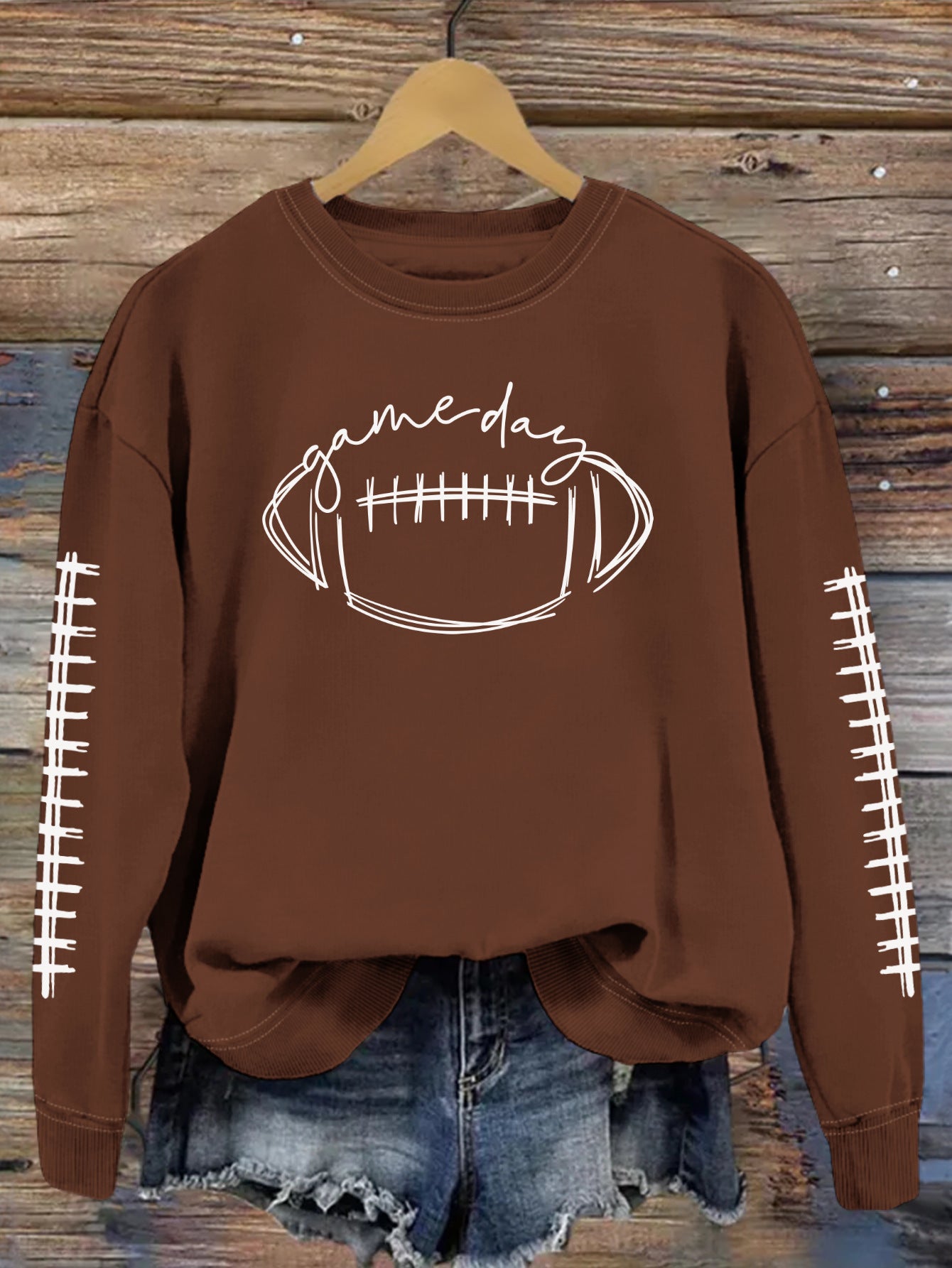 New Fall Game Day Print Fashion Hoodie Trend Long Sleeve