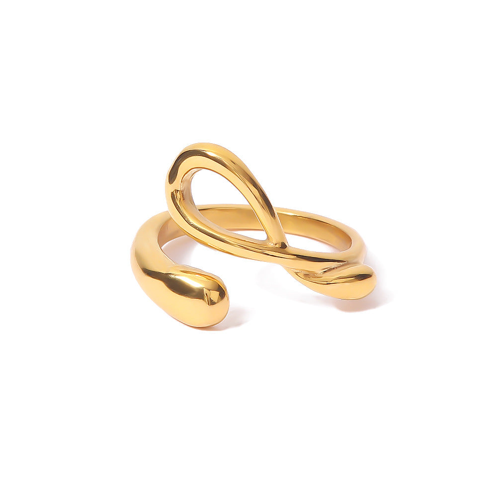 5pcs Niche Minimalist Cross Geometric Opening Ring Women's New Fashion Light Luxury Ring