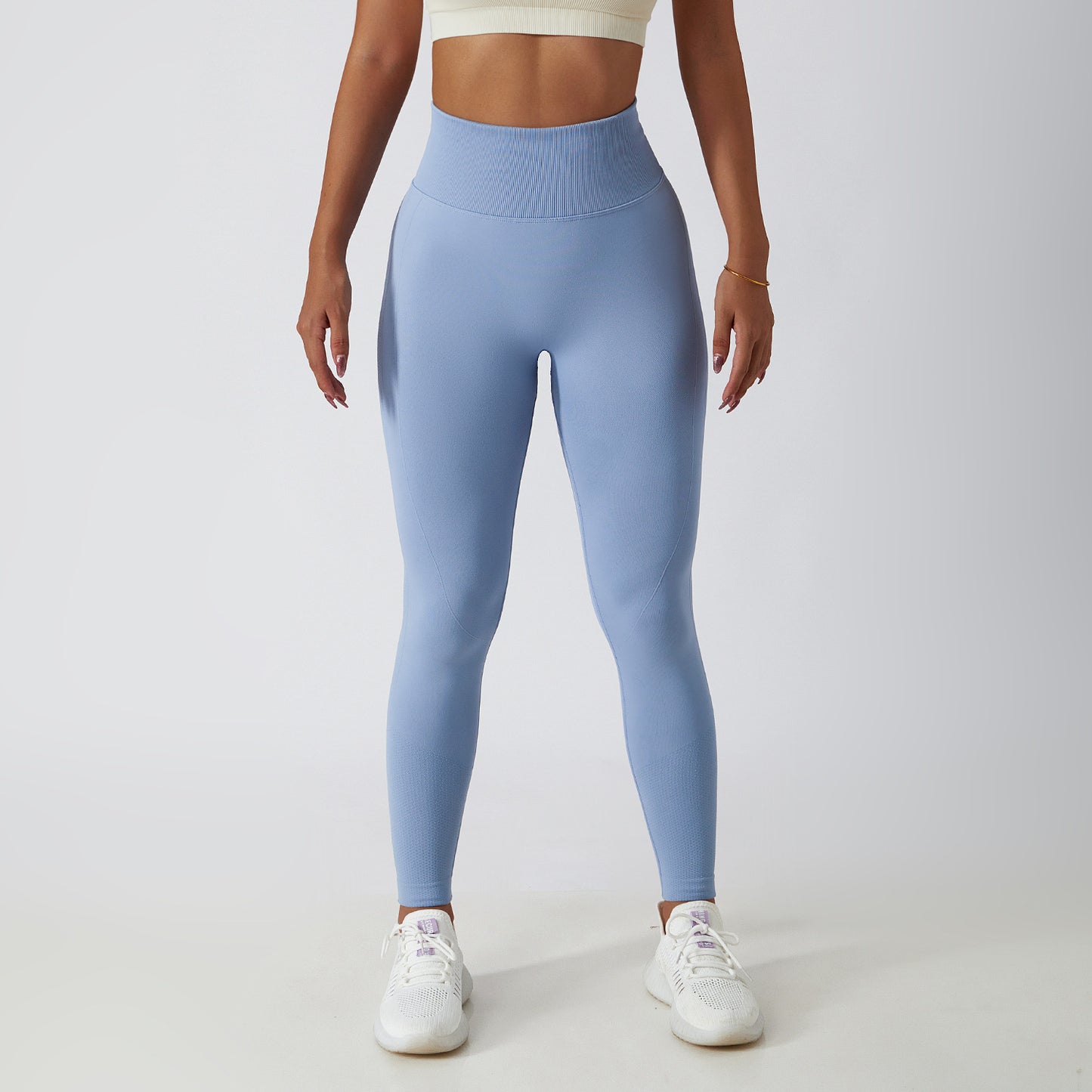 Outdoor Running Fitness Pants Hip Lift Yoga Pants Women's Seamless Knit Tight Height Waist Breathable Exercise Yoga Pants