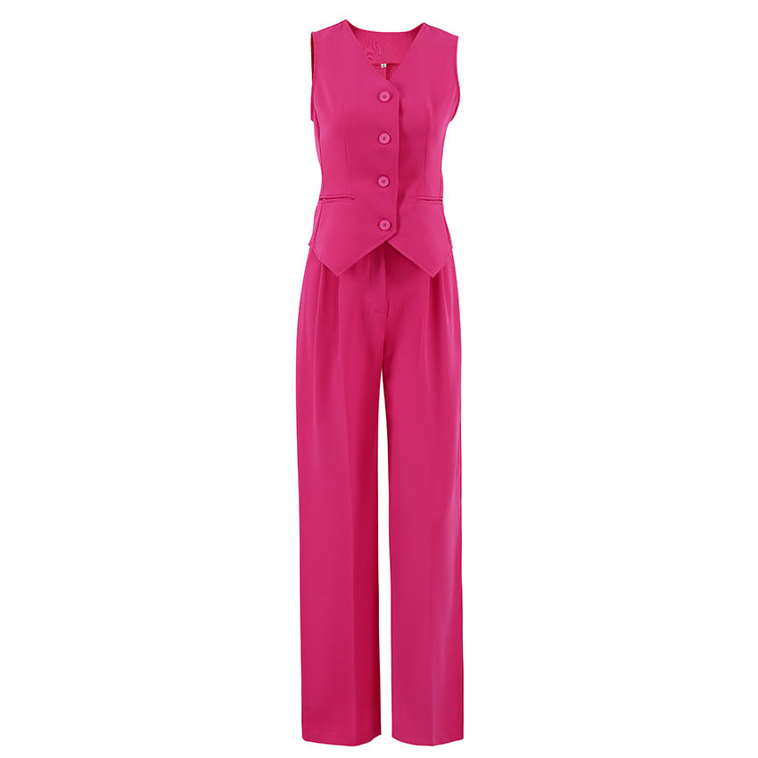 Summer New Small Suit Vest Suit Women's Commute Fashion Temperament Casual Two-Piece Set