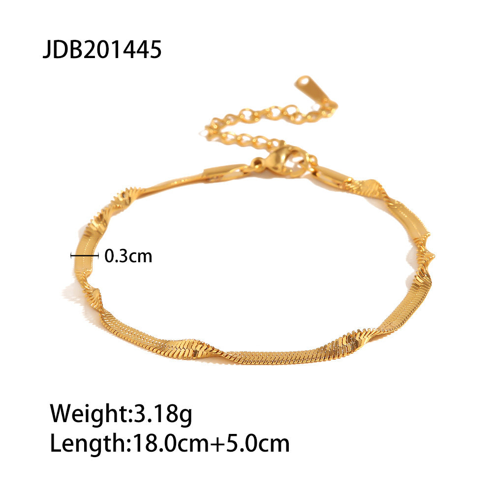 5pcs 18K Gold Plated Stainless Steel Jewelry Fashion Pendant Fashion Bracelet Chain Bracelet Jewelry