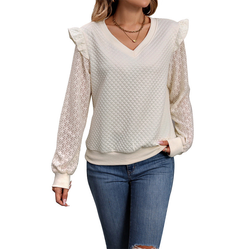 Autumn New Women's Long Sleeve Solid Color Knitted Top Female Autumn