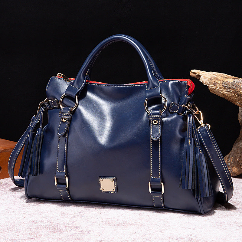 Retro Shou Worker Plant Soft Hand Bill Shoulder Crossbody Commuter Women's Bag