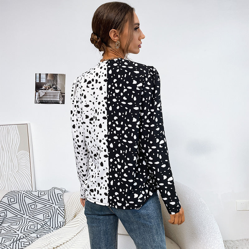 Fashion Women's New Spring New Leopard Print Long-Sleeved Women's Shirt