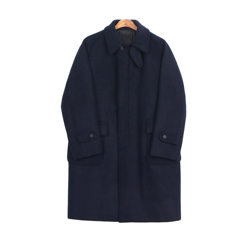 Double-Sided Peacoat Men's Long Autumn And Winter Thickened Coat Woolen Coat