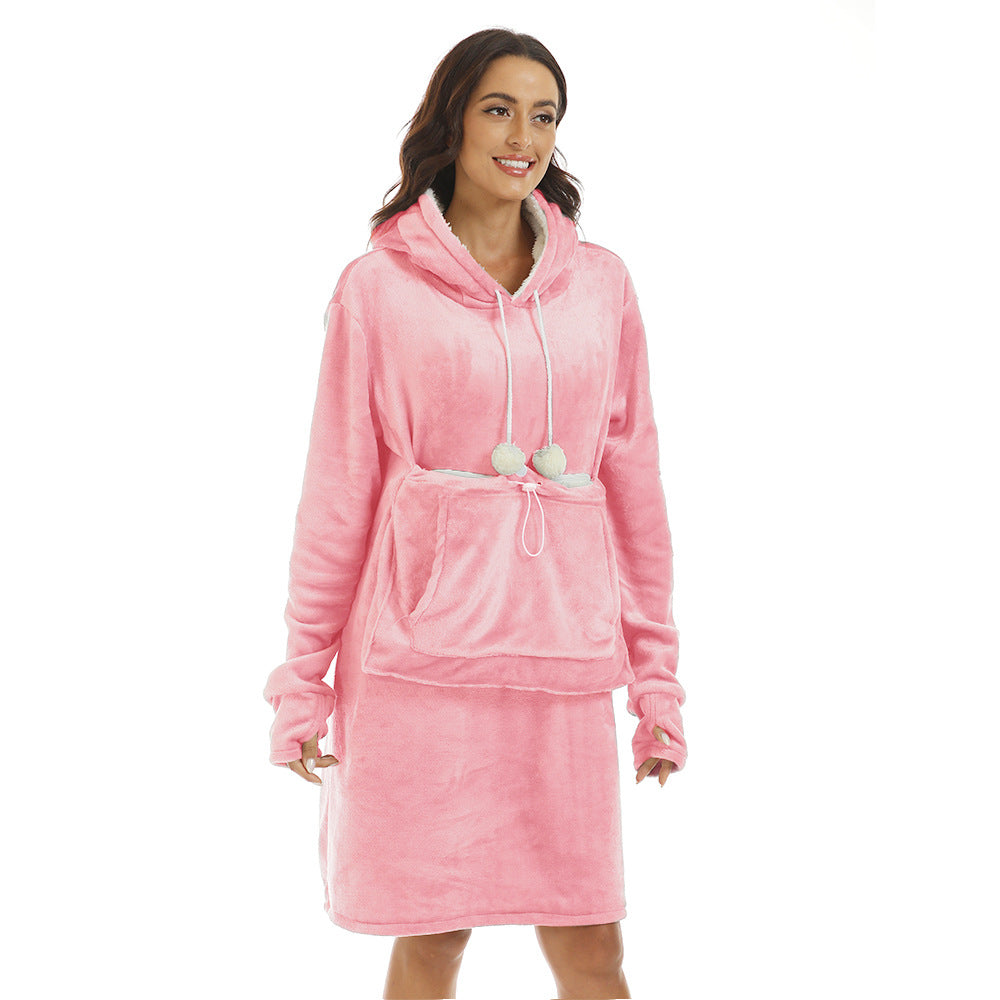 New Cat Baggy Big Pocket Hoodie Hot Selling Solid Color Pullover Pet Hoodie