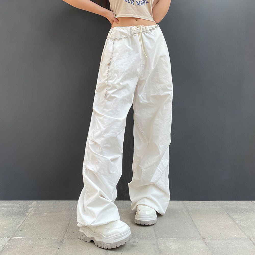 Autumn And Winter Women's New Pants Fashion Loose Low Waist Leisure Wide Leg Cargo Pants