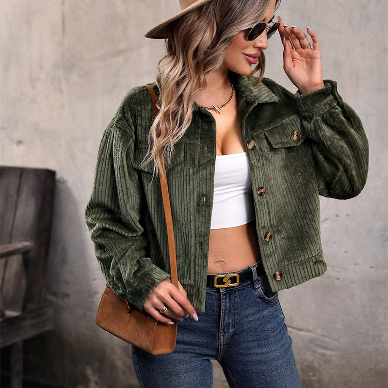 Autumn And Winter New Plush Leisure Solid Color Women's Coat