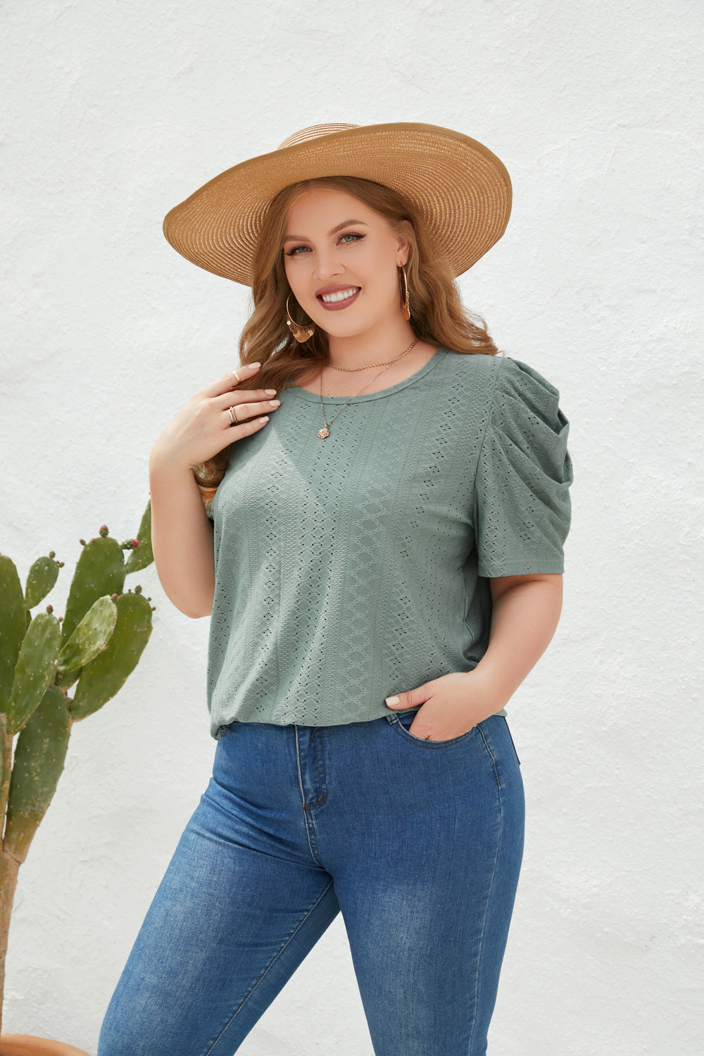 Spring Summer Women's Loose Casual T-Shirt Large Size Women's Round Neck Short Sleeve Commuter Large Size Top