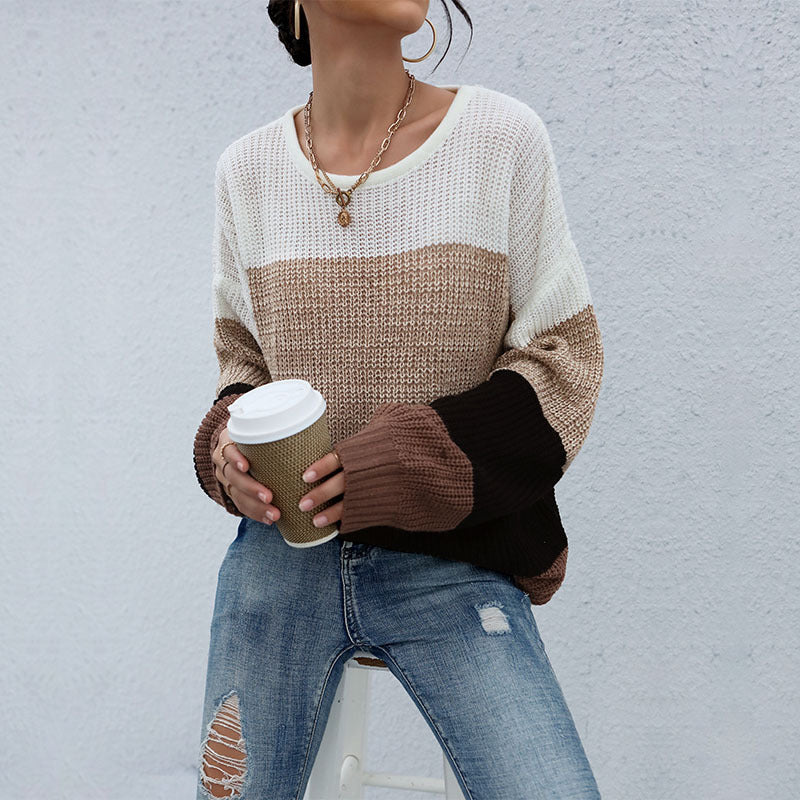 Autumn Winter Casual Women's Loose Color Long-Sleeved Women's Autumn Sweater