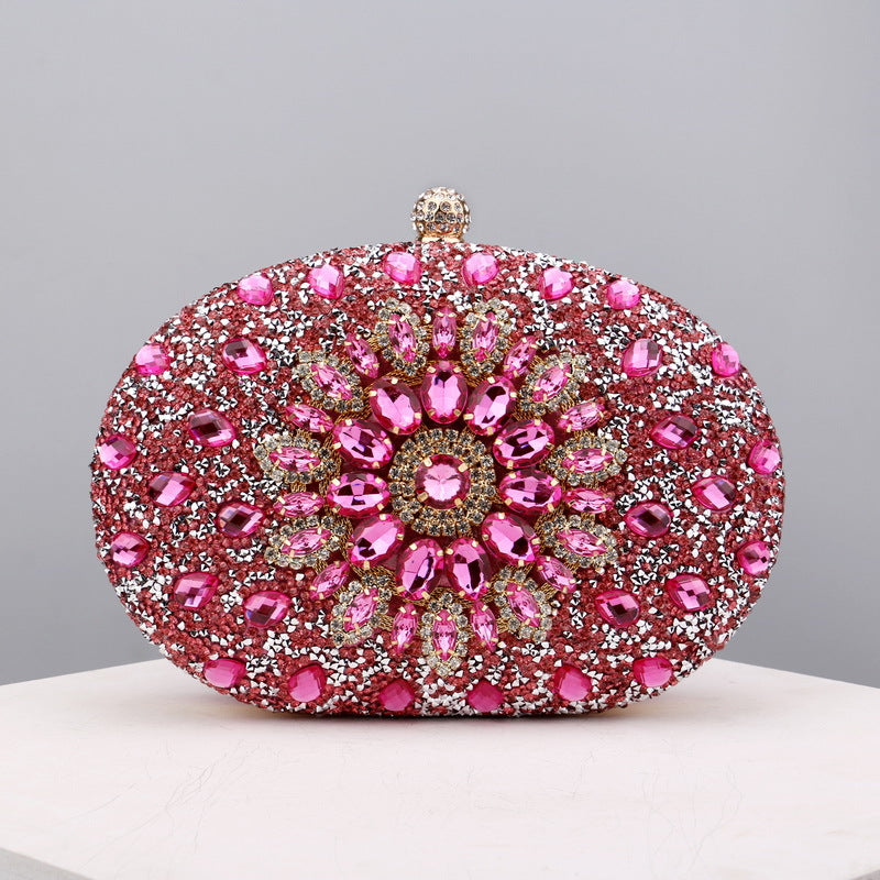 Diamond-Encrusted Bag Dress Diamond-Encrusted Dinner Bag Women's Wedding Cheongsam All-Match Banquet Evening Clutch Bag