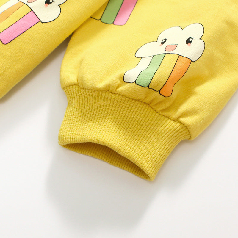 Girls Hoodie Set Autumn Long-Sleeved Hooded Children's Set Of Two Sets For Children