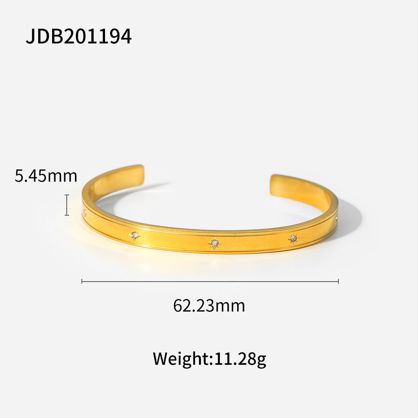 Retro Titanium Steel Open Gold Bracelet Does Not Fade Stainless Steel Bracelet Women's Advanced Sense Of Zircon Bracelet