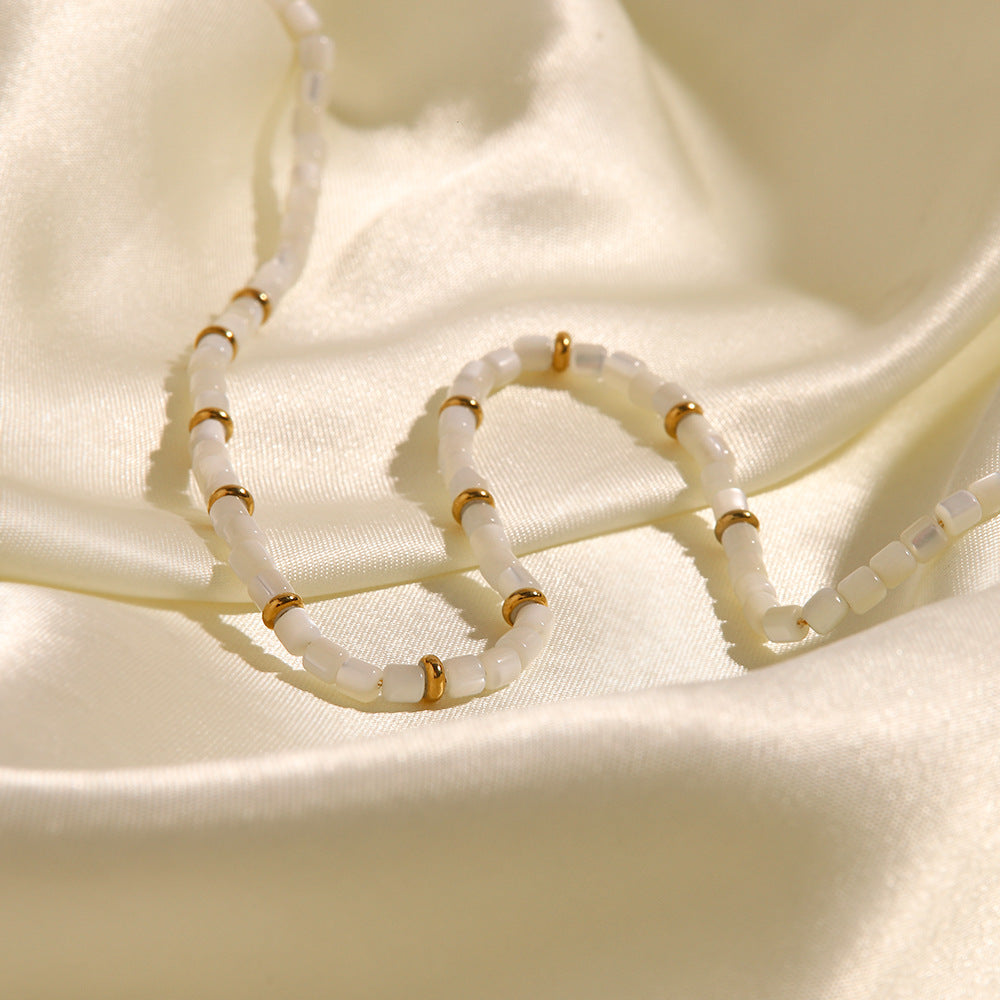 5 pcs Fashion With beaded Necklace Women Fashion Vintage Fold Collarbone Chain With Choker