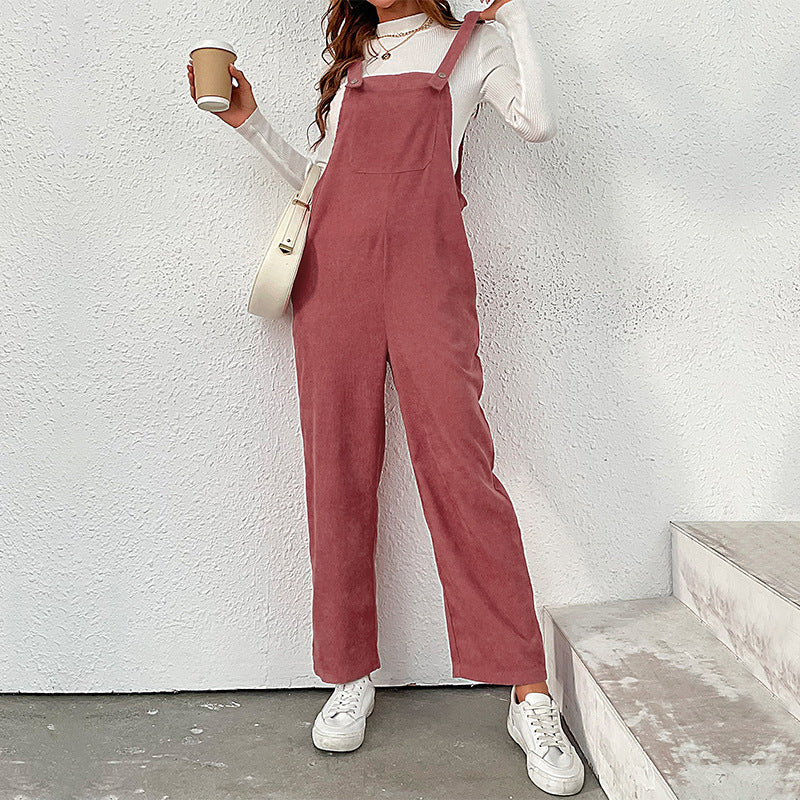 Retro Corduroy Overalls for Women: Your Stylish Autumn and Winter Jumpsuit