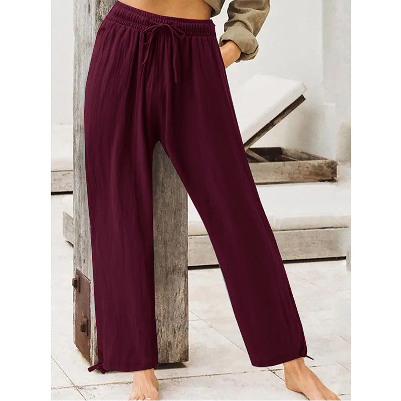 Women's Summer Casual Pants Women's Solid Color Home Pants