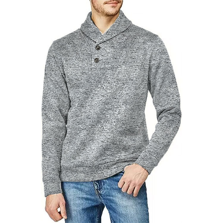 Men's Half Cardigan Autumn Loose Casual Pullover Coat Long Sleeve Thin Fluffy Clothes