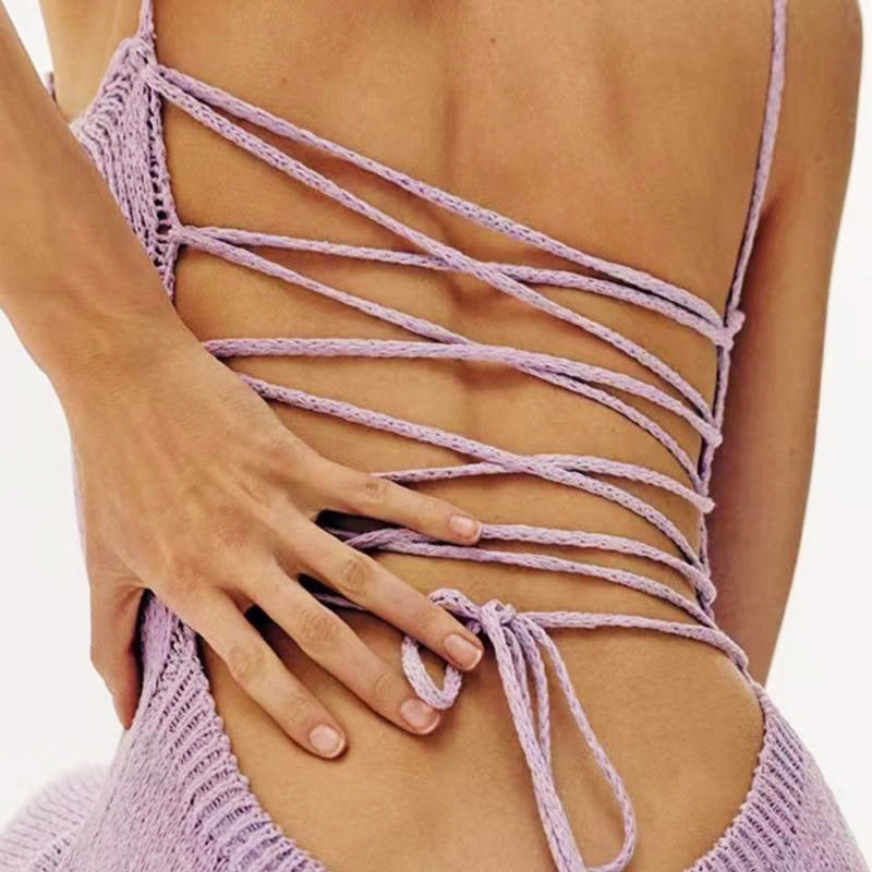 Slip Dress New Dress Summer Sexy Big Halter Strap Slimming Temperament In The Long Yarn Skirt