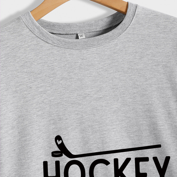 Women's Big Size New Letter Hockey Fall Winter Hoodie Long Sleeves