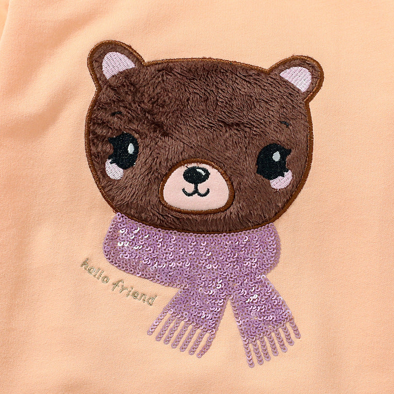 Long-Sleeved Girls' Hoodie Cartoon Pullover Children's Hoodie Cute Autumn Cotton Top