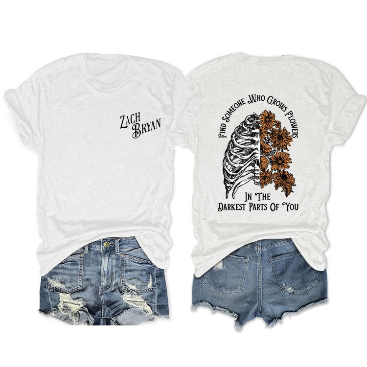 Fashion Casual Find Someone Who Grows Fun Crew Neck Summer Short Sleeves