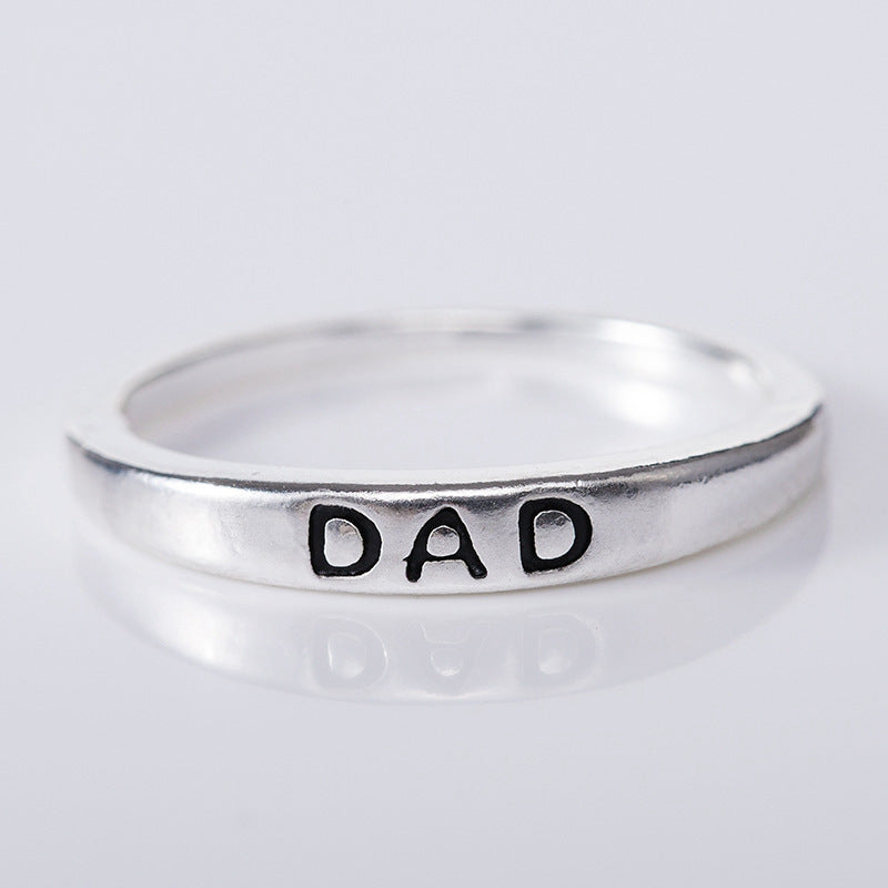 New Mom Mother Dad Ring Alloy Silver Plated Mother's Day Gift Jewelry
