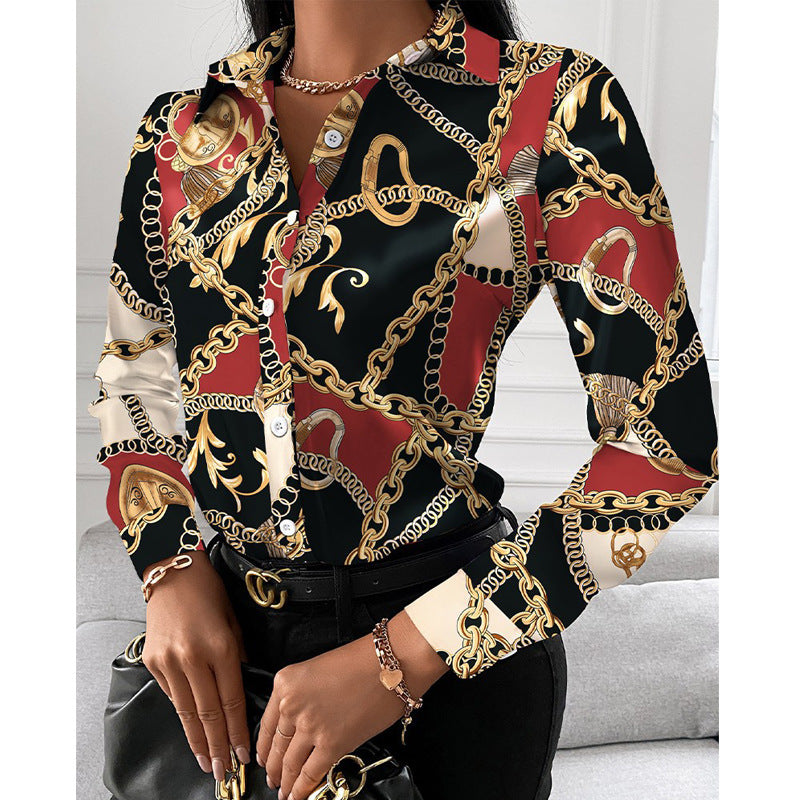 Shirt Spring And Autumn Long Sleeve Temperament Elegant Single-Breasted Cardigan Shirt Woman