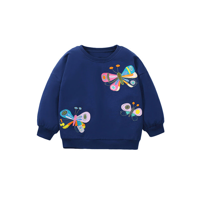 Girls Long Sleeve Hoodie Cute Pullover Hoodie Autumn Cartoon Cotton Children's Top