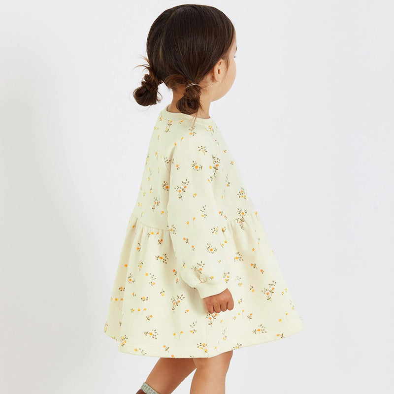 Girls Dress Pure Cotton Long Sleeve Children's Hoodie Autumn Children's Dress Princess Dress
