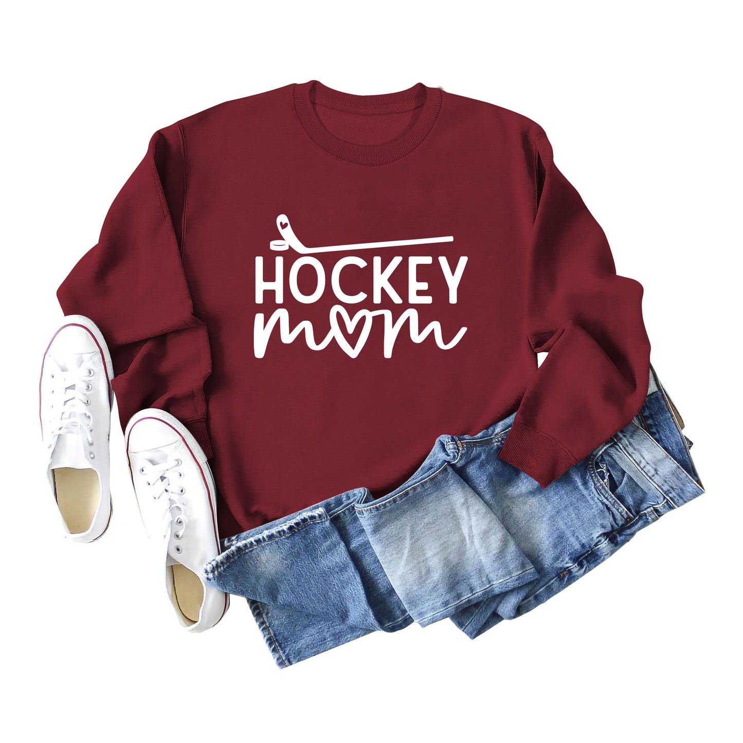 Women's Big Size New Letter Hockey Fall Winter Hoodie Long Sleeves