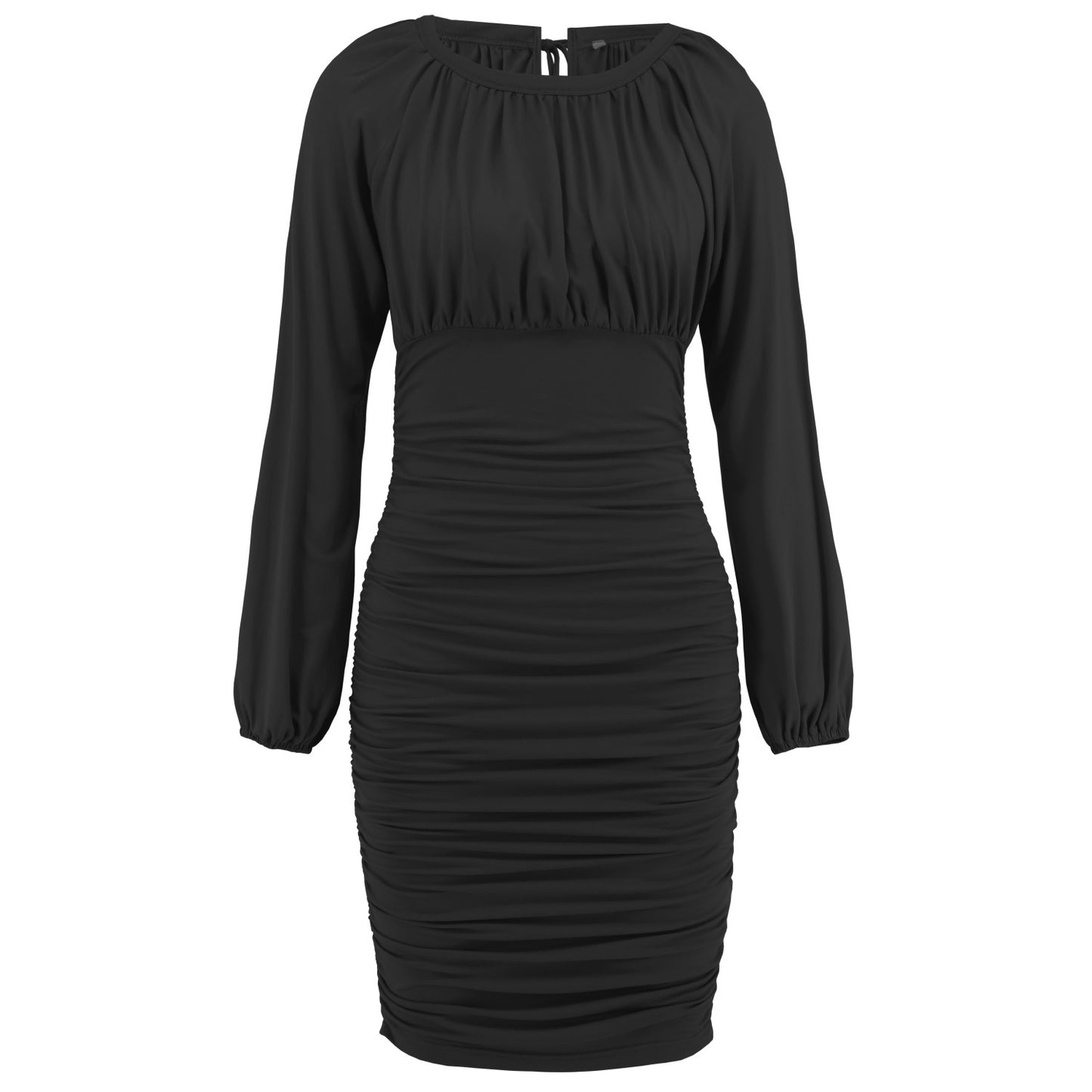 Autumn And Winter Women's New Sexy Lace Pleated Slim Temperament Dress Long Sleeve Mini Skirt Women