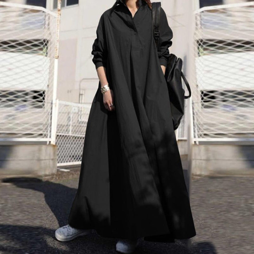Women's Autumn And Winter New Skirt Japanese Vintage Full-Length Dress A Hair