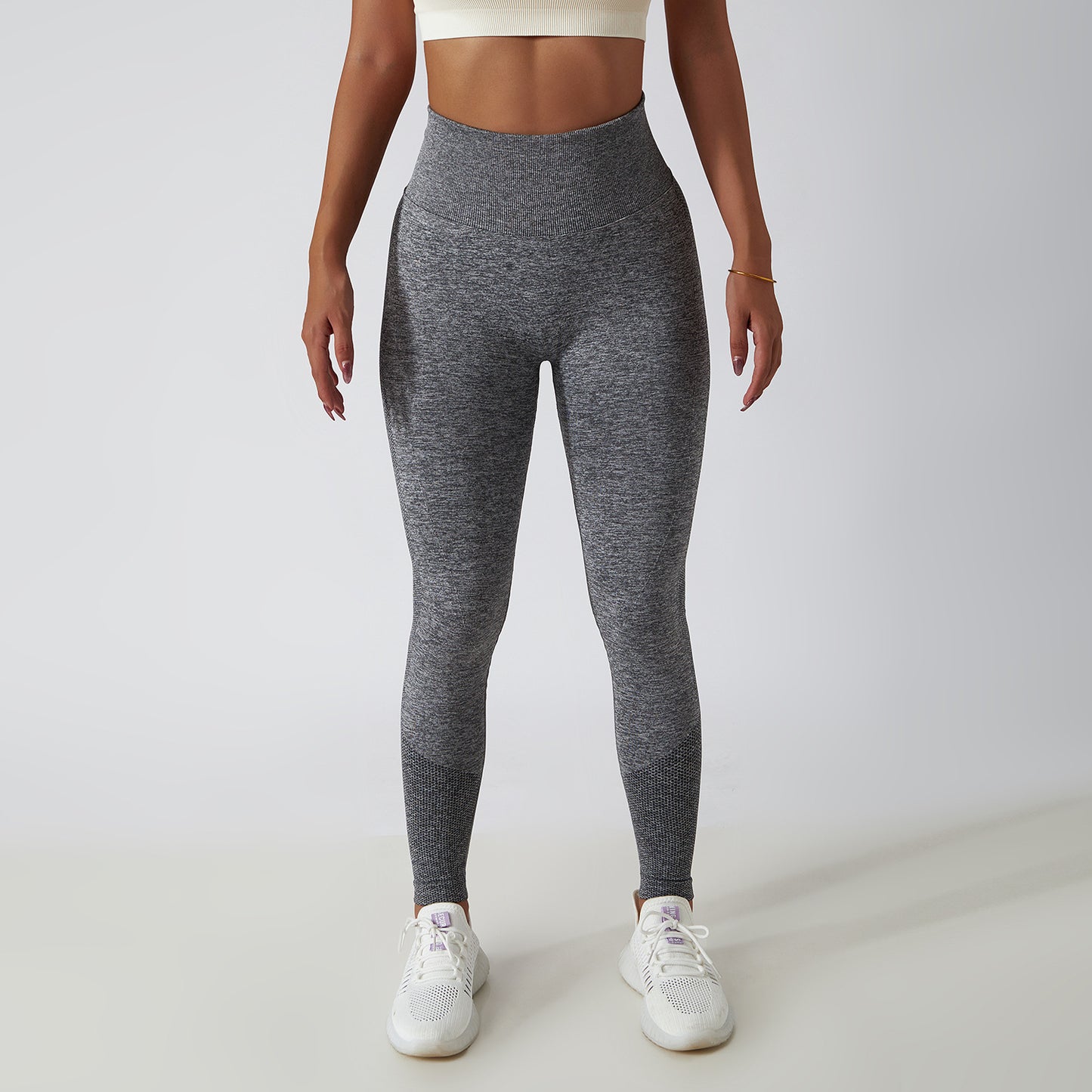 Outdoor Running Fitness Pants Hip Lift Yoga Pants Women's Seamless Knit Tight Height Waist Breathable Exercise Yoga Pants