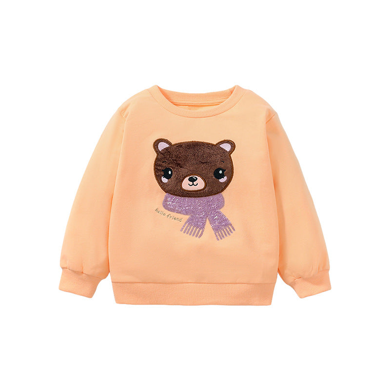 Long-Sleeved Girls' Hoodie Cartoon Pullover Children's Hoodie Cute Autumn Cotton Top