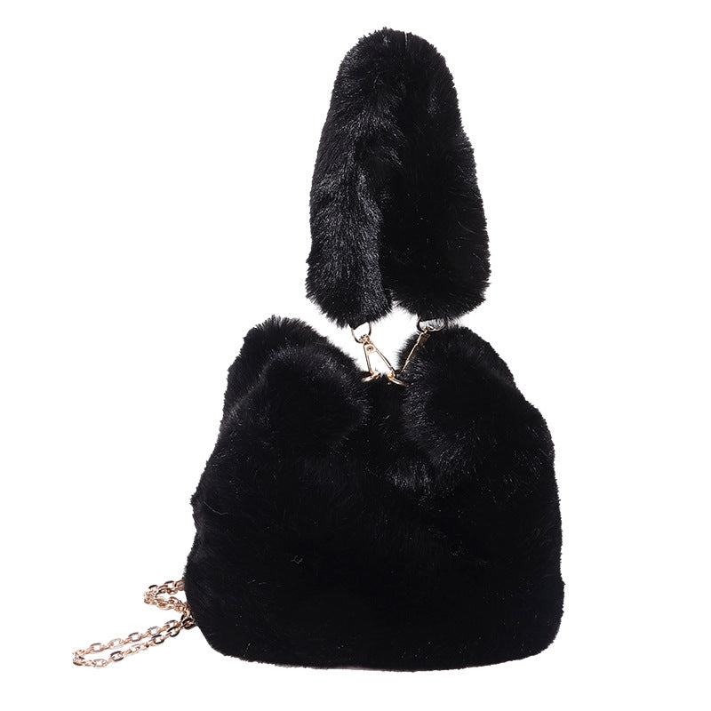 New Soft Plush Chain Crossbody Bag - Autumn and Winter Fashion for Women with a Touch of Luxurious Furry Elegance
