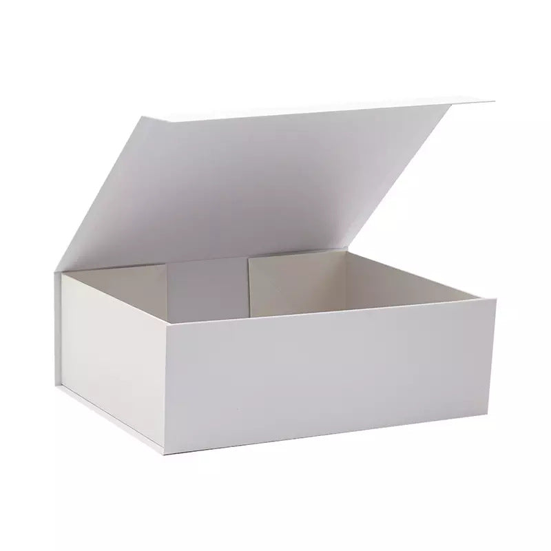 Gift Box Logo White Kraft Paper Cardboard Box Pure White Book Box Foldable Gift Box ( MOQ 500 )
