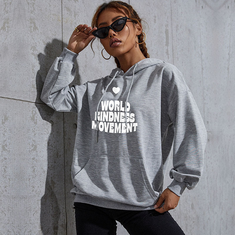 New Autumn And Winter Fashion Leisure Sports Hoodie Southeast Asia Women's Letter Printed Hoodie
