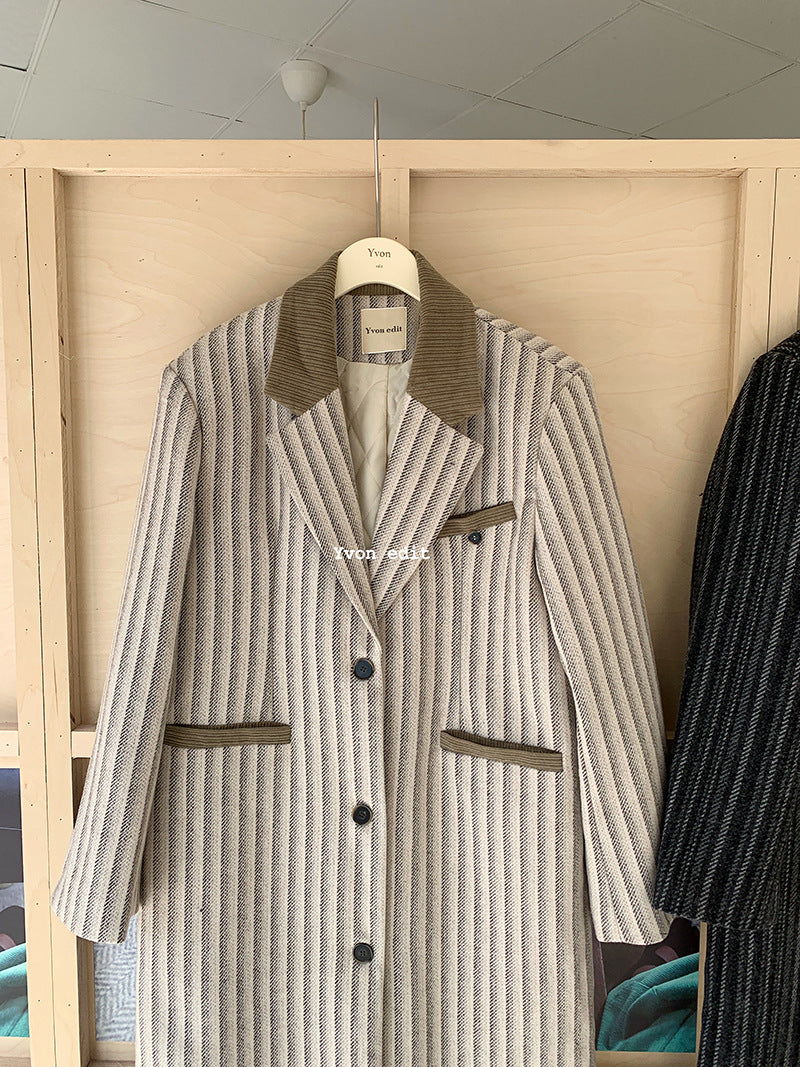Cotton Thickened Coat Senior Sense Long Trench Coat Female