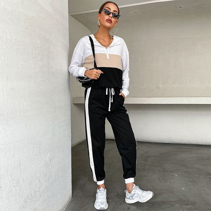 Women's Autumn New Hooded Hoodie Suit Women Leisure Sports Two-Piece Set