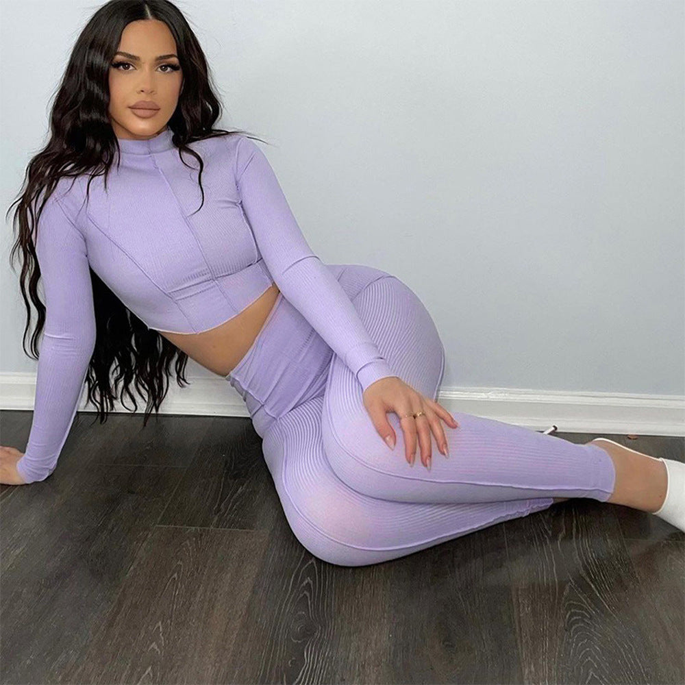 Women's Clothing Autumn And Winter New Fashion Reverse Wear Design Sense Of High Waist Leisure Sports Suit A Hair