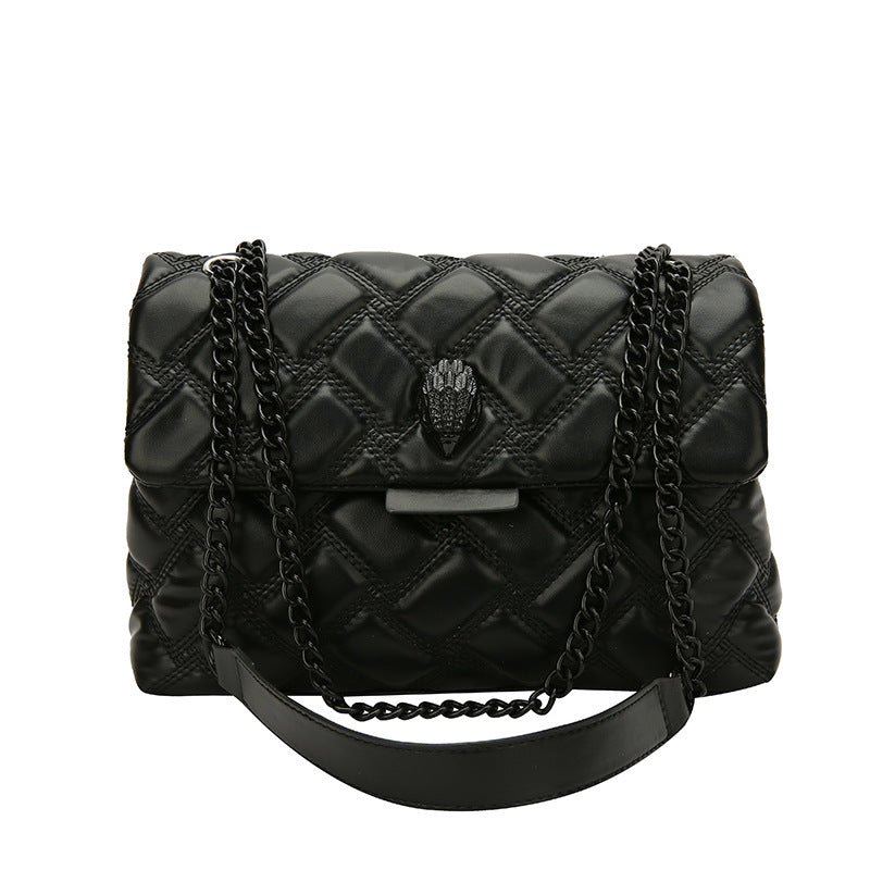 Summer New Niche Design Fashion Embroidery Line Diamond Chain One-Shoulder Oblique Straddle Armpit Small Square Bag