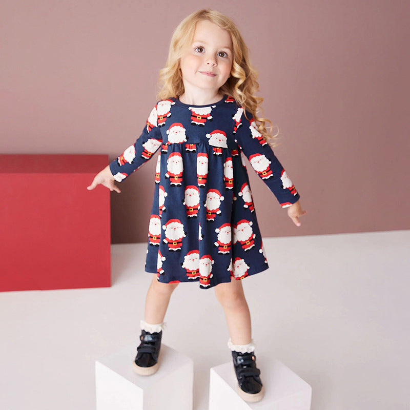 Autumn Children's Dress Long Sleeve Girls' Dress Cute Home Cotton Children's Dress