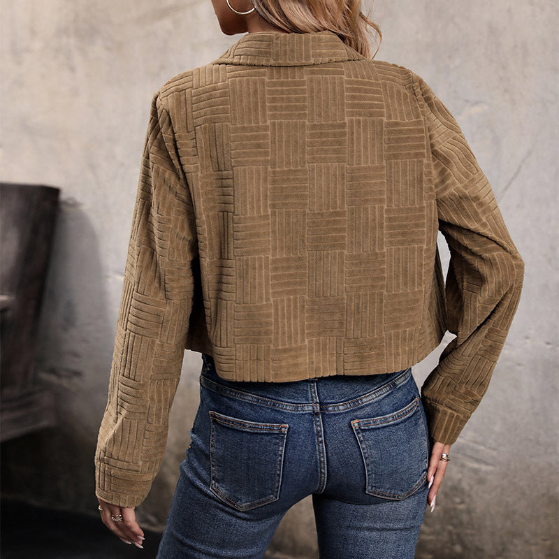 Autumn New Women's Corduroy Solid Color Women's Coat