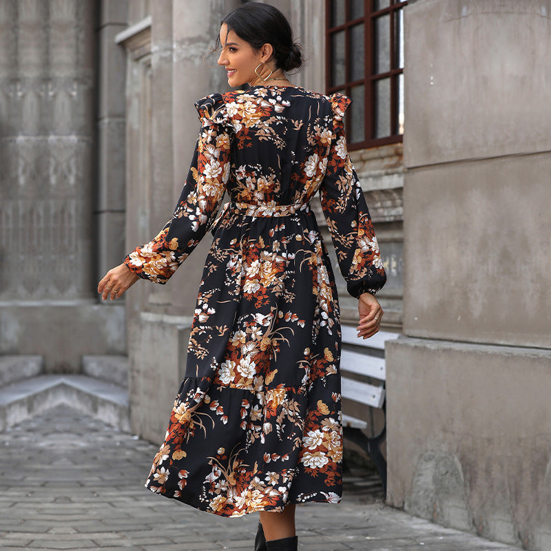 New Women's Dress Printed Autumn Dress New