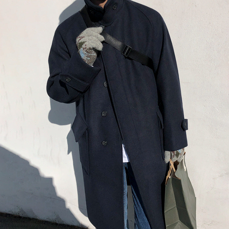 Double-Sided Peacoat Men's Long Autumn And Winter Thickened Coat Woolen Coat