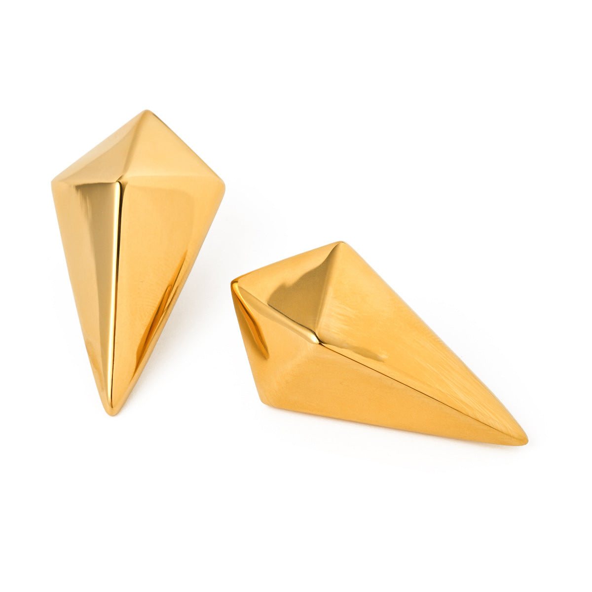 5pcs 18K Gold Stainless Steel Long Diamond Stud Earrings Jewelry