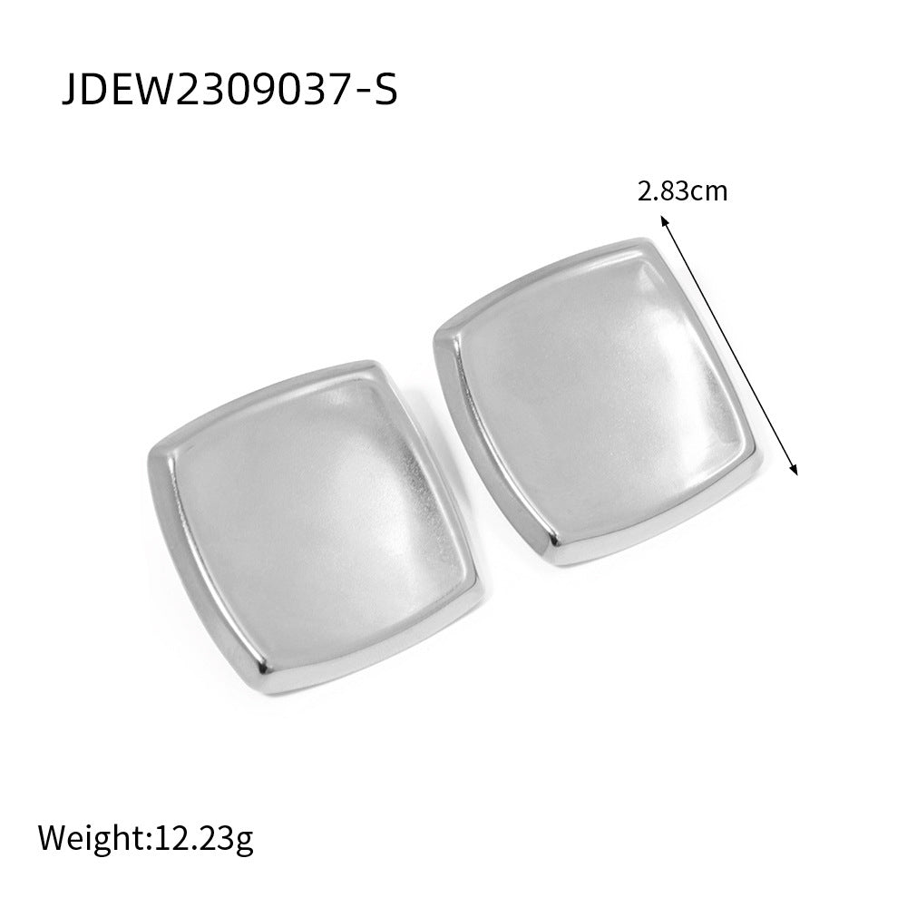5pcs Simple Retro New 18K Gold High Grade Sense Rectangular Earrings Drop Female Cool Accessories