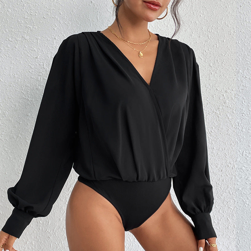Spring/Summer New Women's Commuter Jumpsuit Long Sleeve V-Neck Jumpsuit For Women